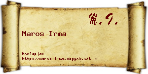 Maros Irma névjegykártya