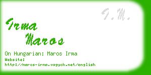 irma maros business card